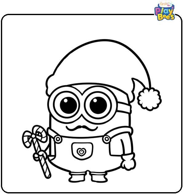 Santa Minion Coloring Page