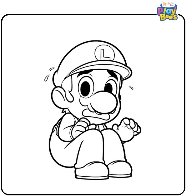 Scared Luigi Coloring Page