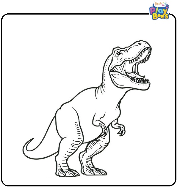 Scary T-Rex Coloring Page