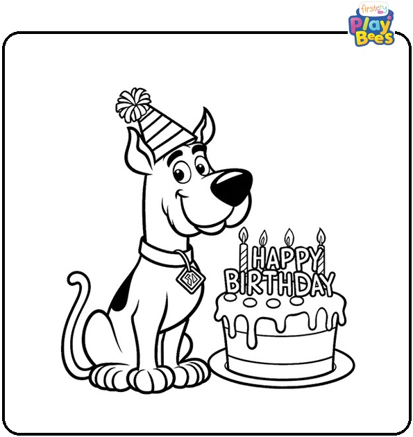 Scooby Doo Happy Birthday Coloring Page