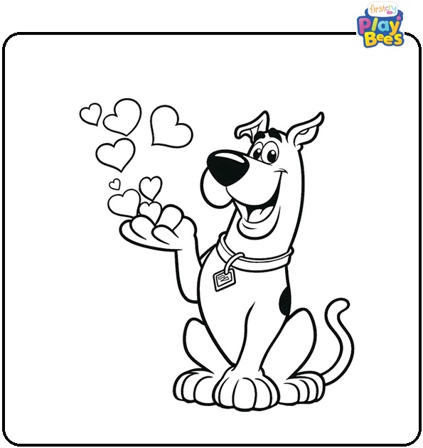 Scooby Doo Valentine Coloring Page