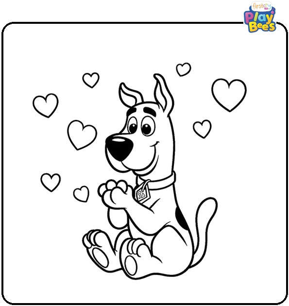 Scooby In Love Coloring Page