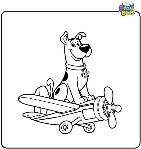 Scooby On Flight Scooby Doo Coloring Page