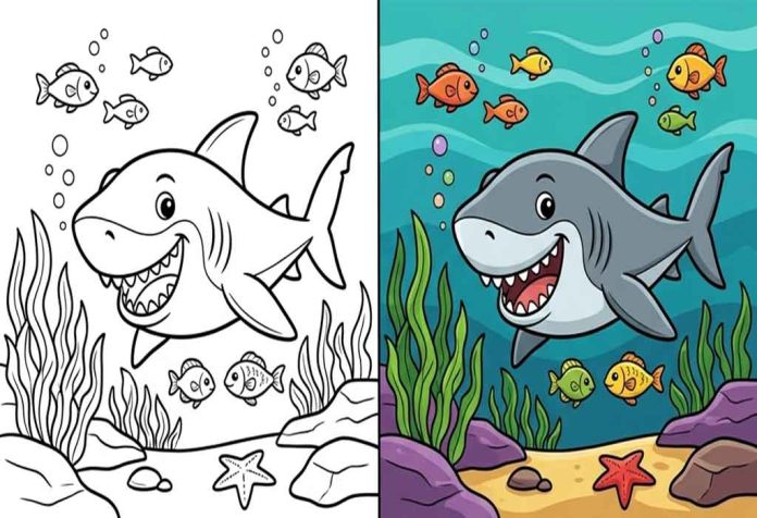 Shark Coloring Pages – Free Printable Sheets & Pictures