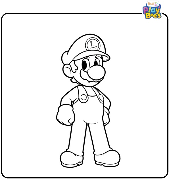 Simple Luigi Coloring Page