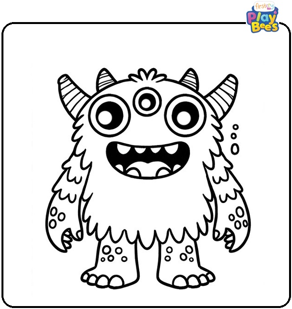 Simple Monster Colouring Page