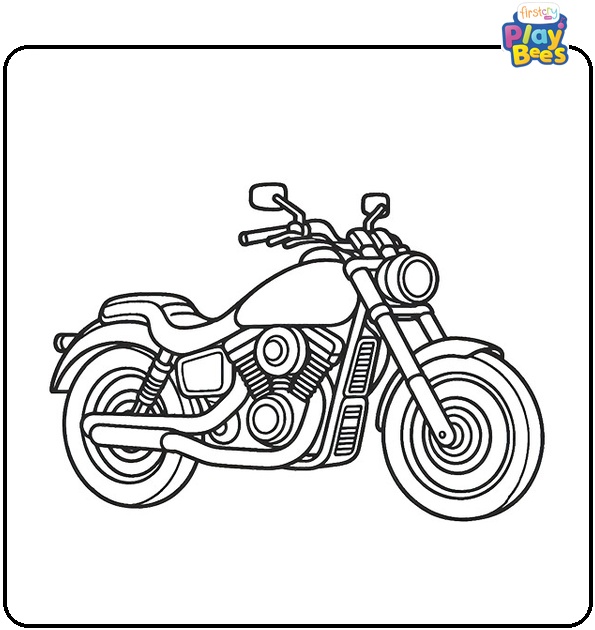 Simple Motorcycle Coloring Page