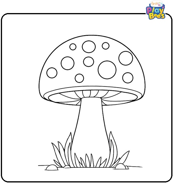 Simple Mushroom Coloring Page