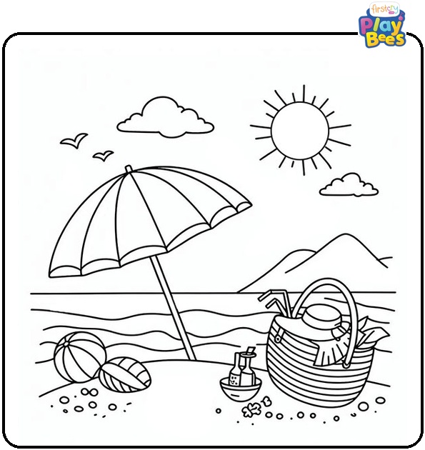 Simple Summer Coloring Page