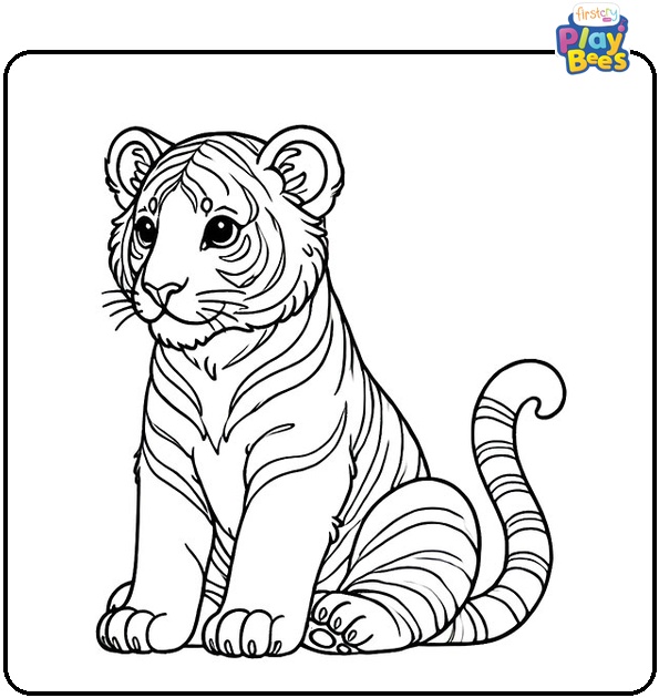 Sitting Tiger Coloring Page