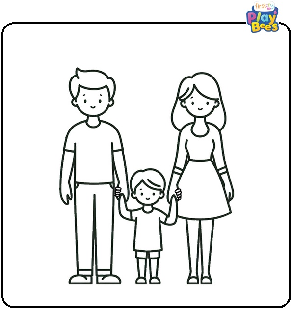 Small Family Coloring Page