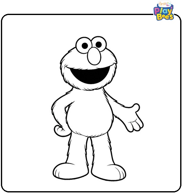 Smiling Elmo Coloring Page