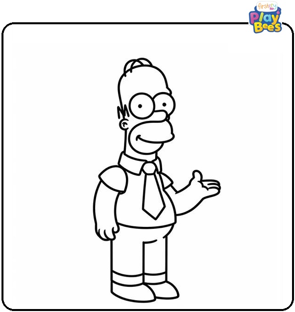 Smiling Homer Simpson Coloring Page