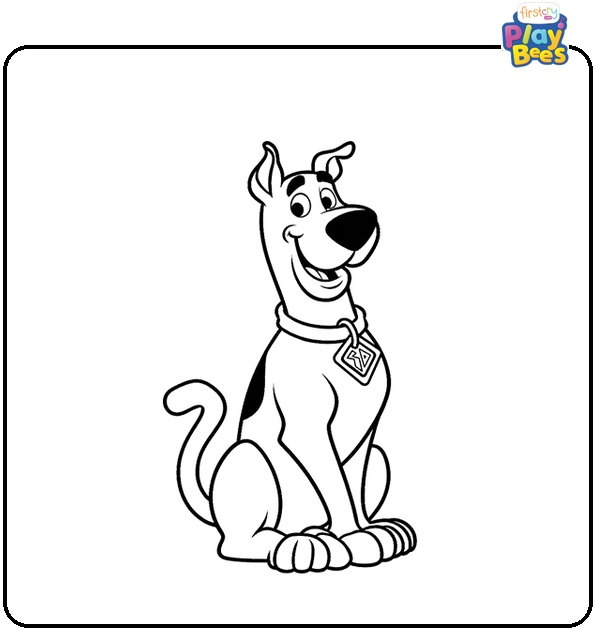 Smiling Scooby Doo Dog Coloring Page