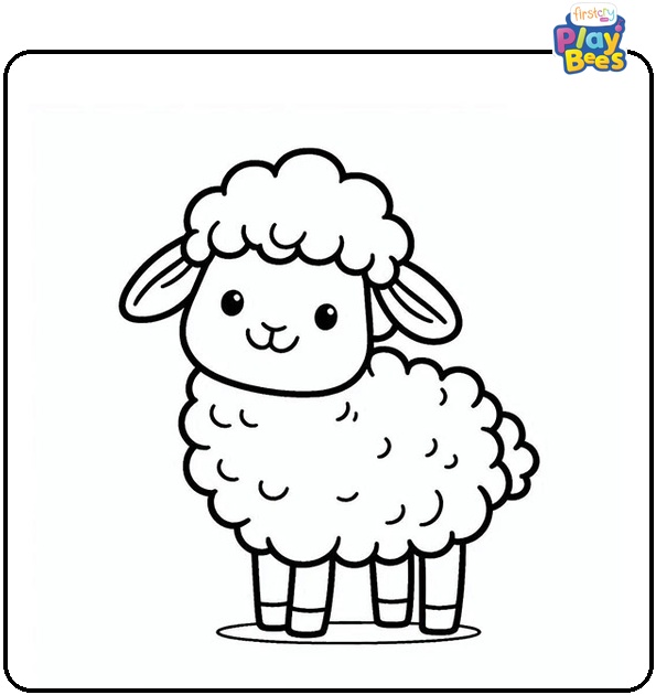 Smiling Sheep Coloring Page Smiling Sheep Coloring Page