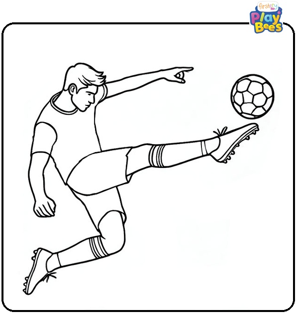 Soccer Player Doing Trick Shots Coloring Page
