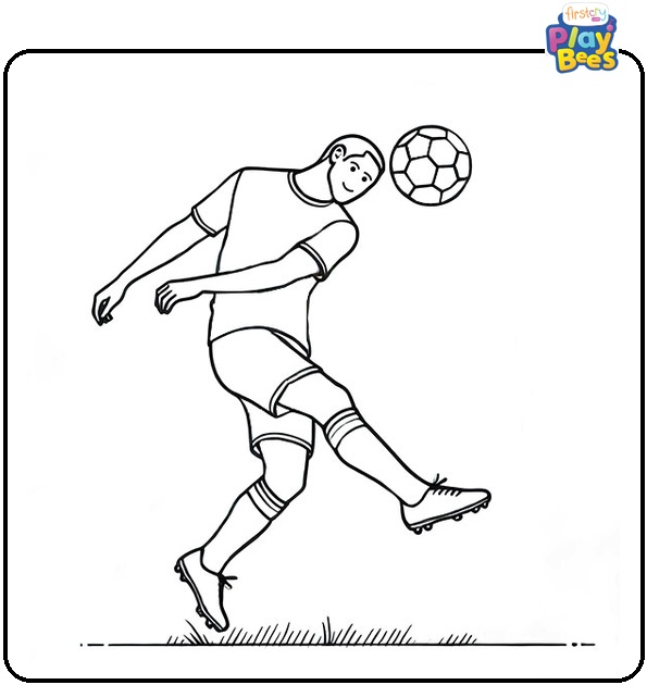 Soccer Player Doing a Header Coloring Page