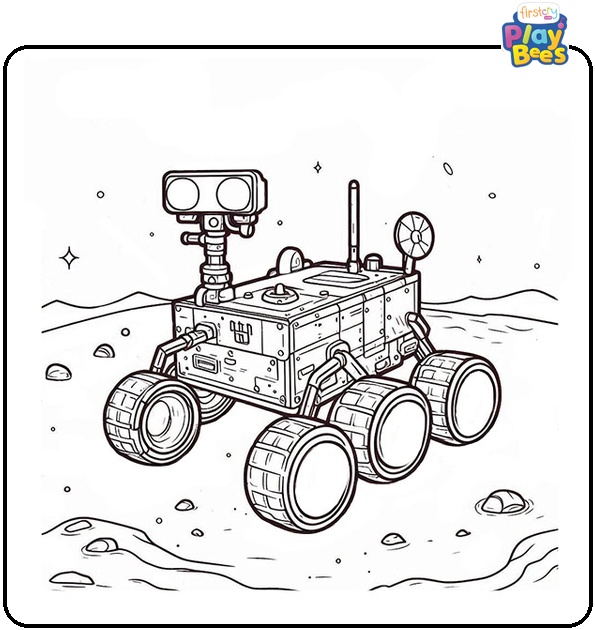 Space Rover Coloring Page