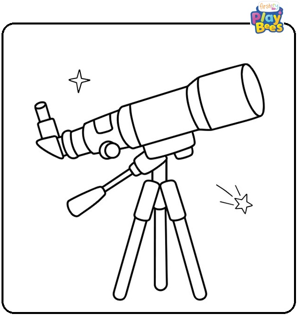 Space Telescope Coloring Page