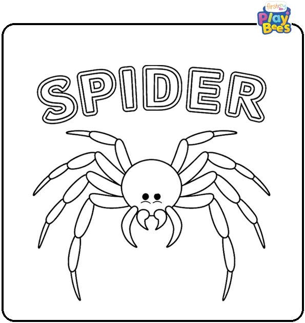 Spelling Spider Coloring Page