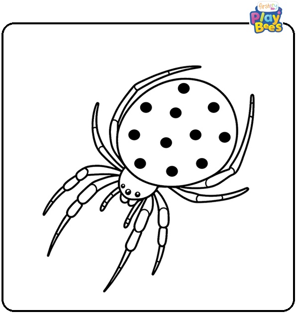 Spider with Polka Dots Coloring Page