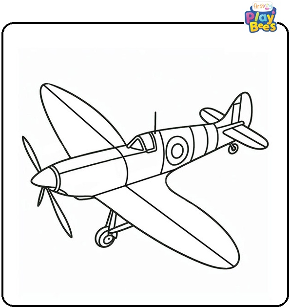 Spitfire Plane Coloring Page