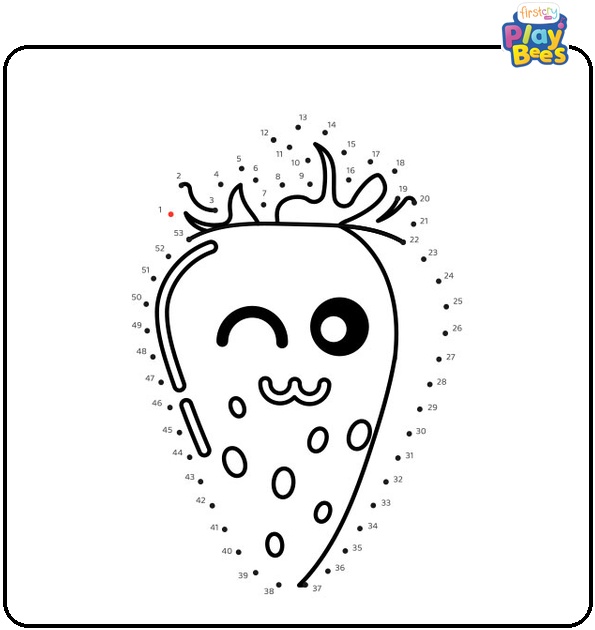 Strawberry Dot to Dot Coloring Pages