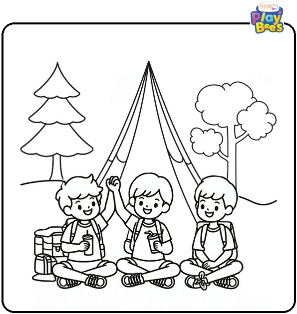Summer Camp Coloring Page