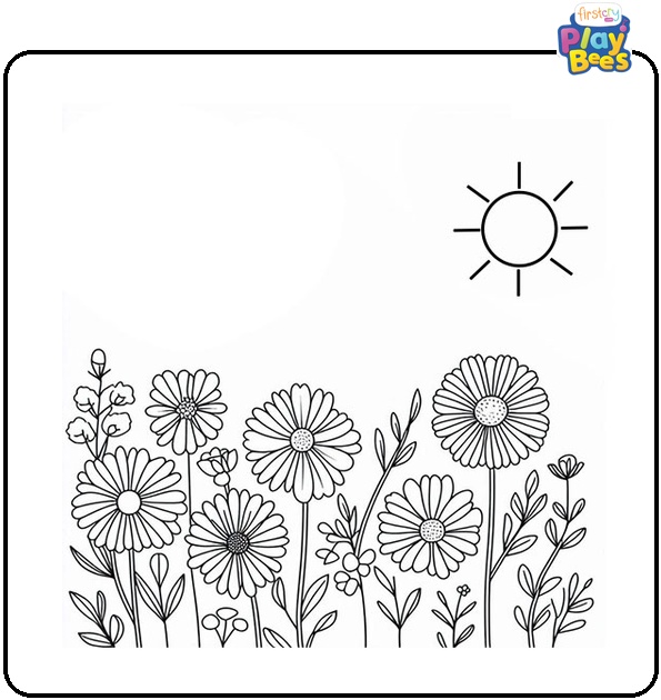 Summer Flower Coloring Page