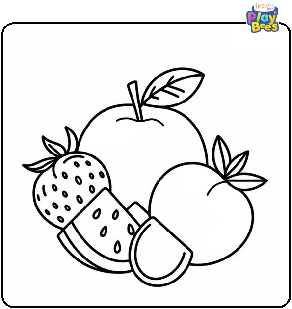 Summer Fruit Coloring Page