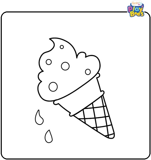 Summer Ice Cream Coloring Page