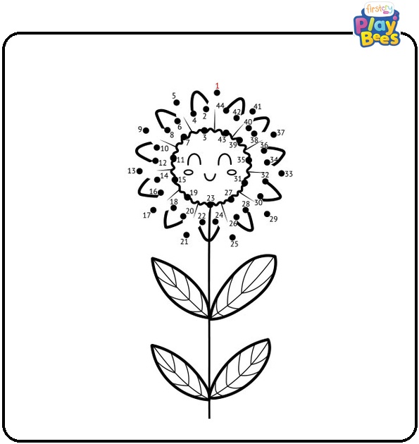 Sunflower Dot to Dot Coloring Page