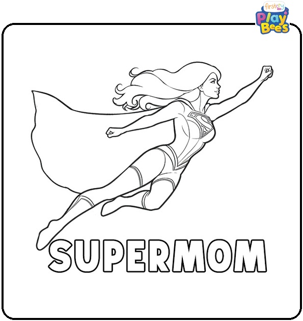 Super Mom Coloring Page