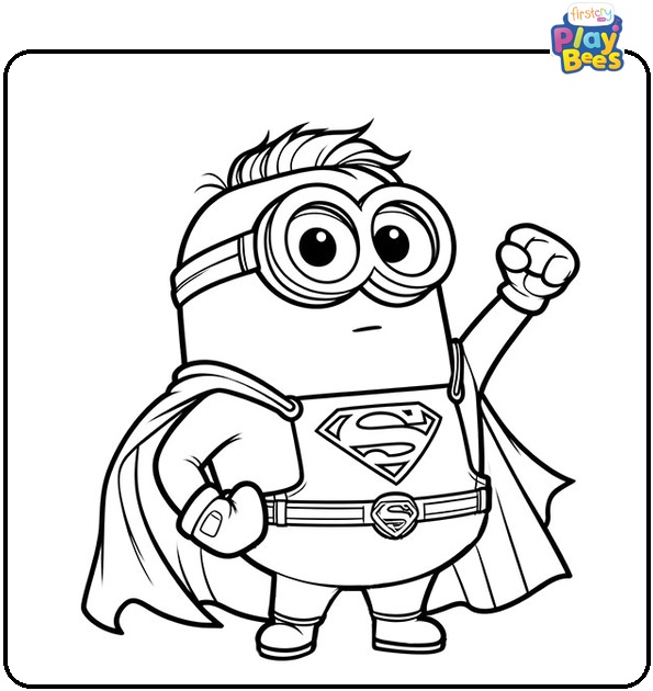 Superman Minion Coloring Page
