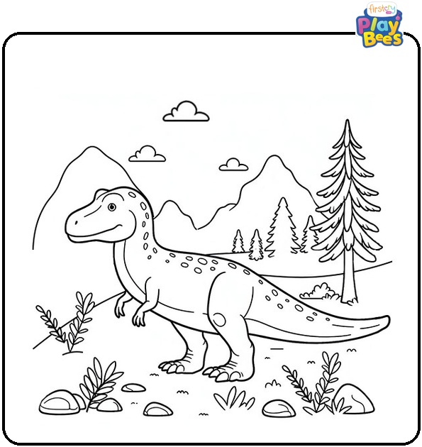 T-Rex in Land Coloring Page