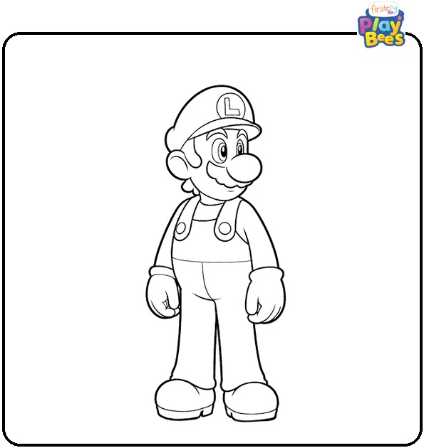 Thin Luigi Coloring Page
