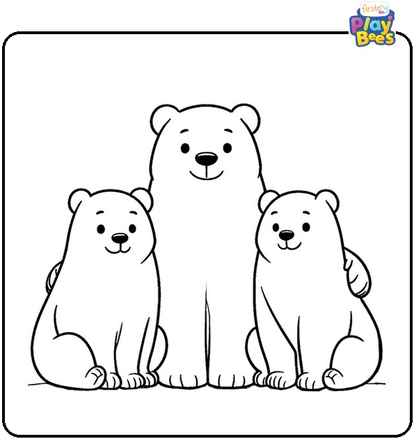 Three Bears Coloring Page