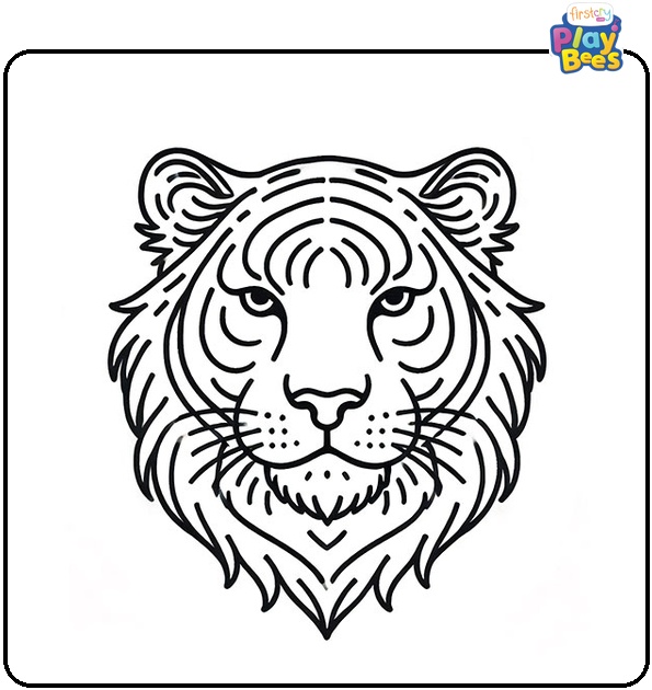 Tiger Face Coloring Page