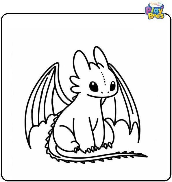 Toothless Dragon Colouring Page