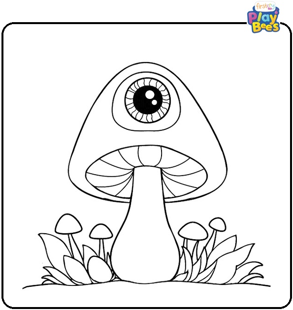 Trippy Mushroom Coloring Page