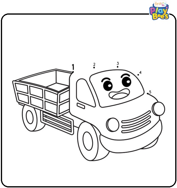 Truck Dot to Dot Coloring Page