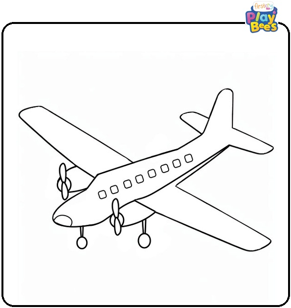 Twin Engined Plane Coloring Page