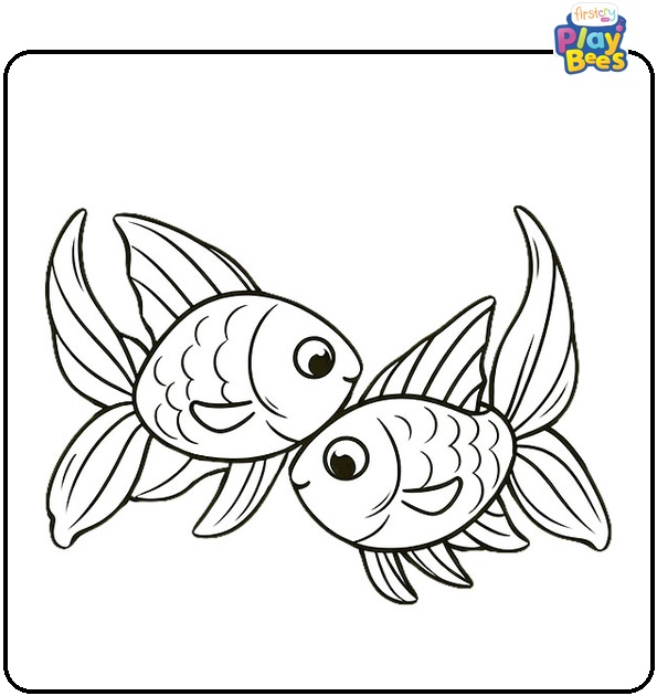 Two Twin Fish Coloring Page Two Twin Fish Coloring Page