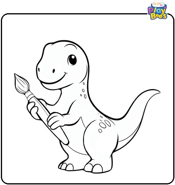 Tyrannosaurus Painting Coloring Page