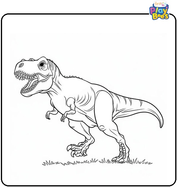 Tyrannosaurus Roaring Coloring Page