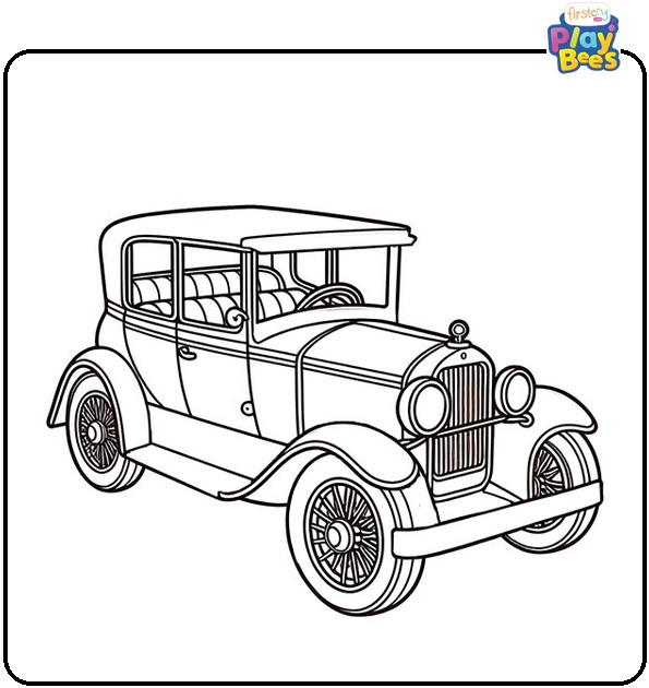 Vintage Car Coloring Page