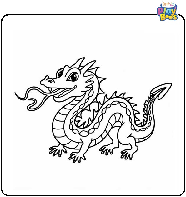 Water Dragon Colouring Page