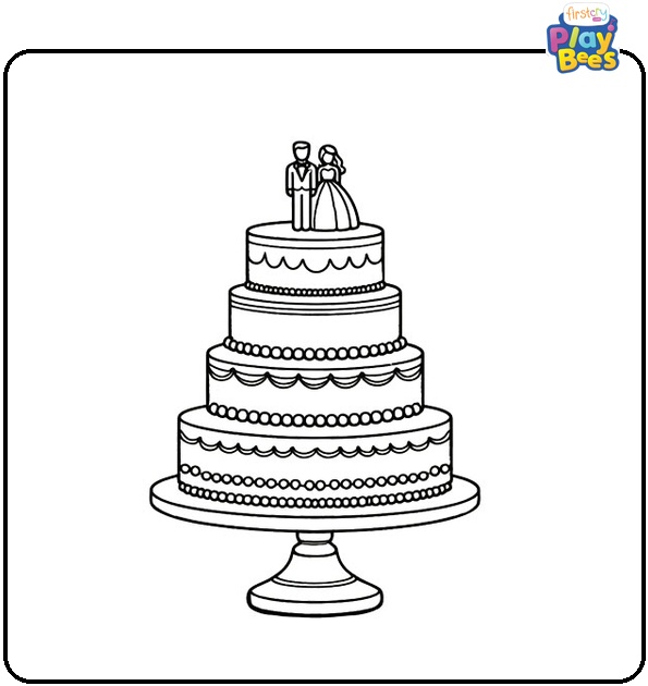 Wedding Cake Coloring Page