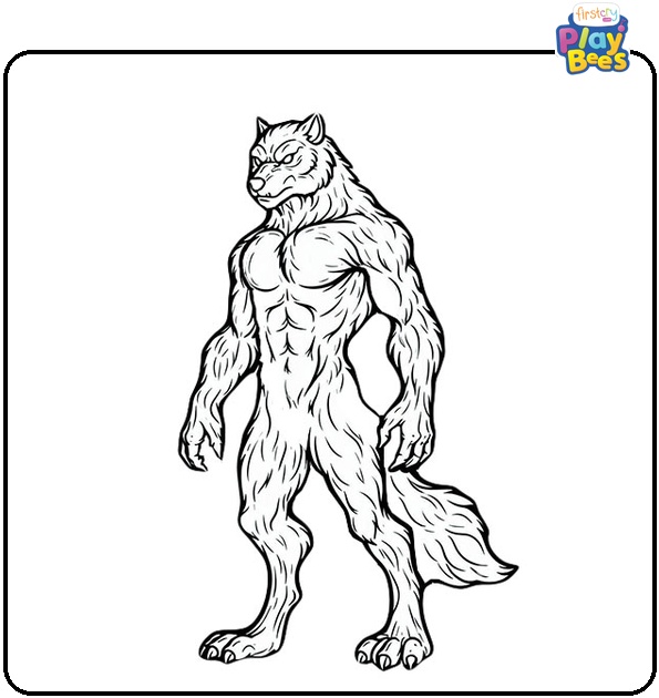 Werewolf Monster Coloring Page