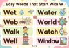 Words That Start With Letter W Words That Start With Letter W